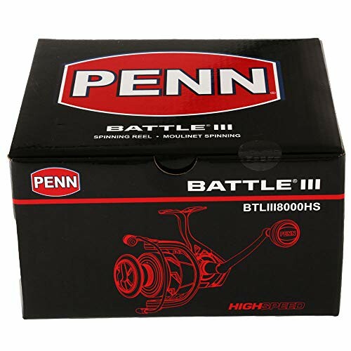 Penn Battle III spinning reel box, model BTLIII8000HS